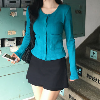 Perforated Cotton Cardigan