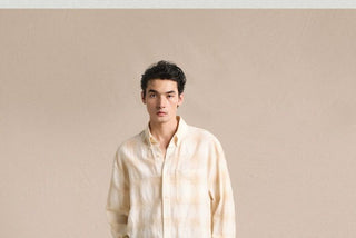 [CULTUM] Linen Blend Check Seersucker Shirt