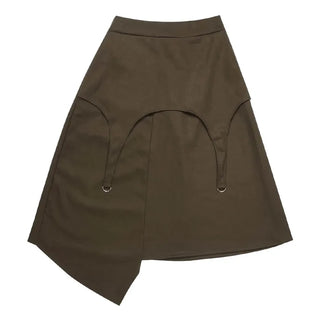 (3 colors) Wool Asymmetrical Skirt