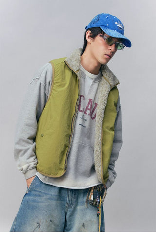 [Monterest] Reversible Fleece Stand Collar Vest