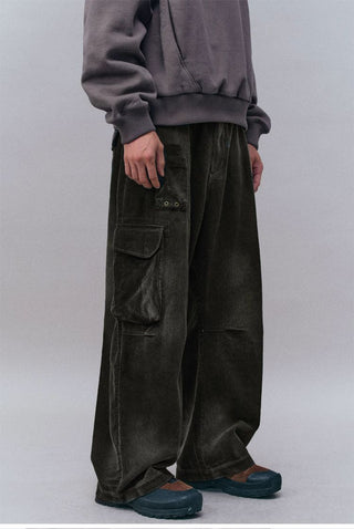 [Monterest] Washed Corduroy Wide Leg Work Pants