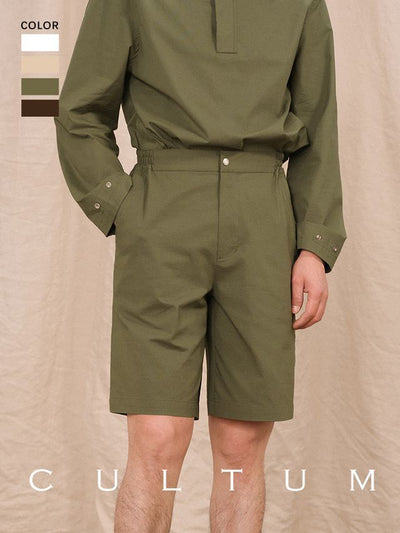 [CULTUM] Lightweight Elastic Waist Shorts