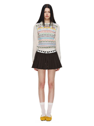 [NECY] Love Waistband Pleated Mini Skirt (2color)