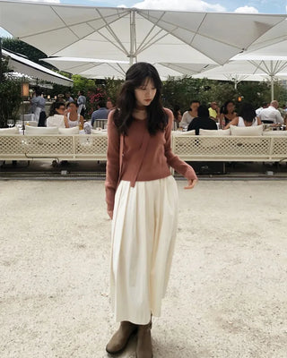 (set) Tie & V-neck knit set