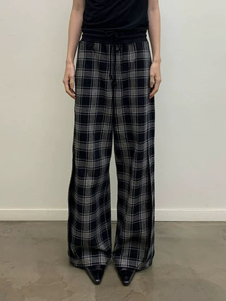 NEVERSEEZ Plaid Loose Fit Trousers