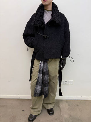 [NeverSeez] Boucle Toggle Short Coat