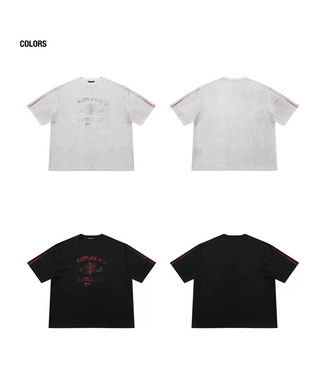 [MASONPRINCE] Cotton Stripe Print T-shirt