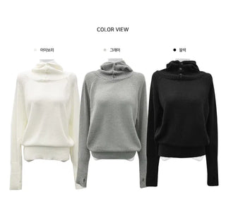 Balaclava Warmer High Neck Mohair Knitwear - 3 Colors