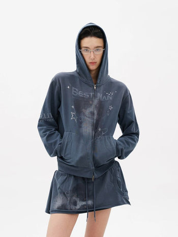 [MASONPRINCE] 400G Heavyweight Cotton Zip-Up Hoodie