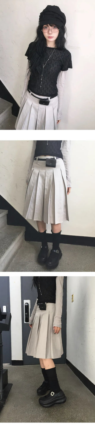 Pleated Midi Skirt - 3 colors