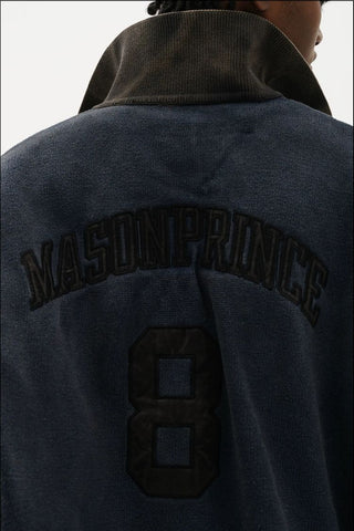 [MASONPRINCE] Washed Striped Polo Knit Sweater