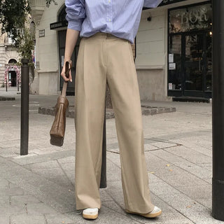 Autumn semi-wide wool slacks