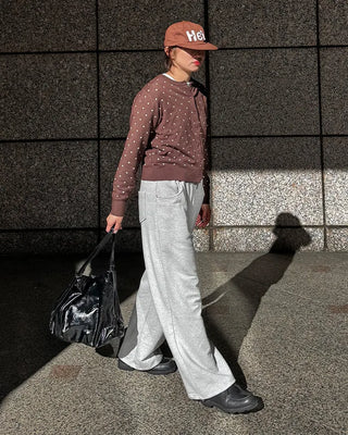 Polka Dot Round Neck Cardigan