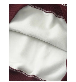 Fleece-lined T-shirt with lettering print