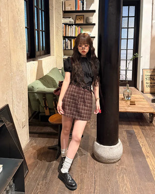 [1st Re-release] (ORIGINAL) Check A-line Mini Skirt