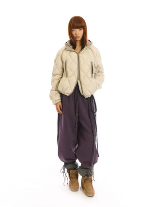 [NeverSeez] Diamond Quilted Down Jacket