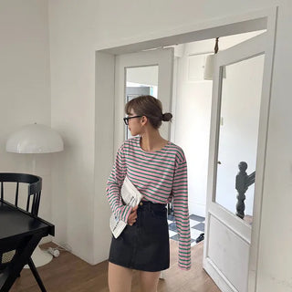 denim mini skirt
