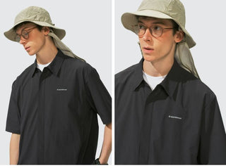 [Monterest] Arc Seam Short Sleeve Layered Shirt