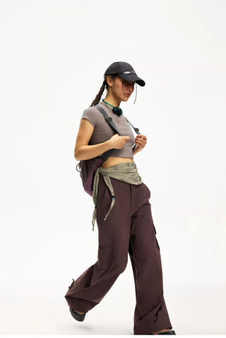[Monterest] Cutout Embroidery Slim Fit Crop Tee
