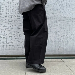 Pintuck Cotton Wide Pants