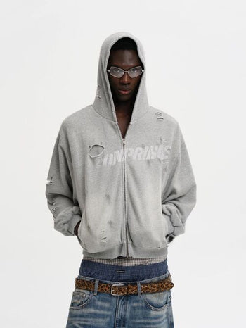 [MASONPRINCE] Double Layer Zip-Up Hoodie