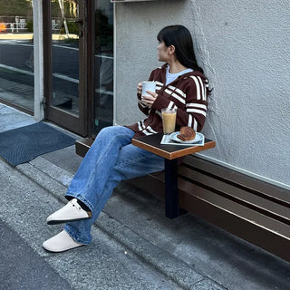 Striped Hooded Cardigan
