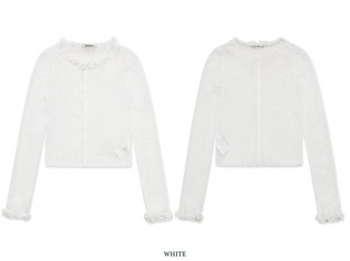 [moromoro2] Lace Trim Fitted Top