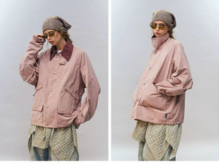 [Monterest] Corduroy Collar Multi-Pocket Field Jacket