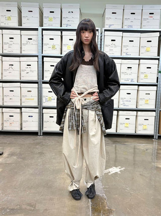 [NeverSeez] Pleated Wide-Leg Pants