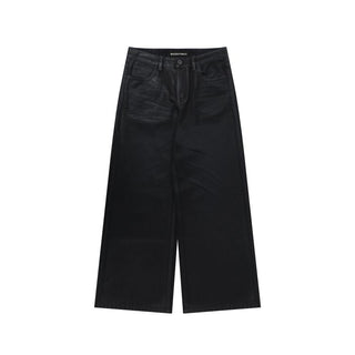[MASONPRINCE] Black Waxed Coated Denim Jeans