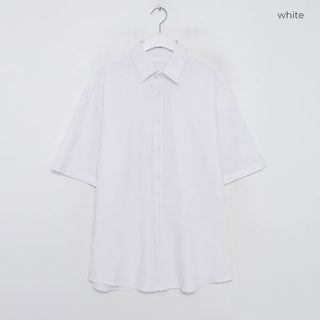Linen basic short-sleeved shirt