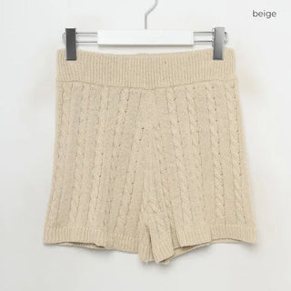 Cable knit shorts