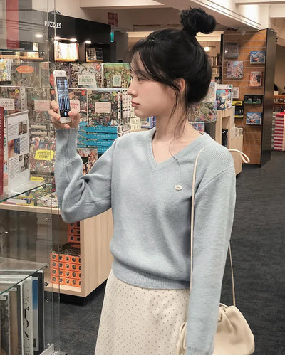 [U-neck/V-neck] 2 types of standard basic knitwear