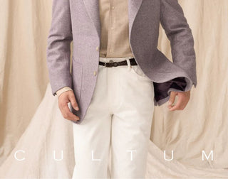 [CULTUM] Wool Blend Herringbone Tweed Suit