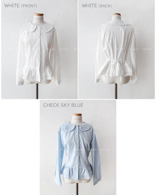 Ribbon collar blouse