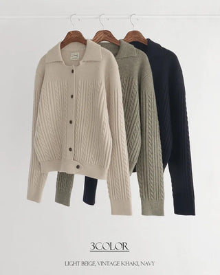 Button-point knit jacket