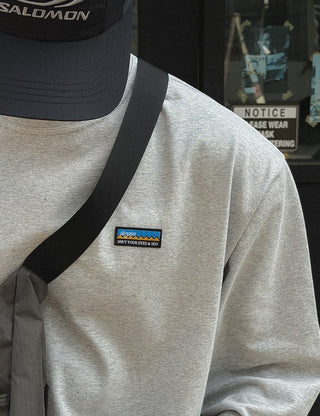 Mountain YOUR Embroidered Print Long Sleeve T-shirt (4 colors)