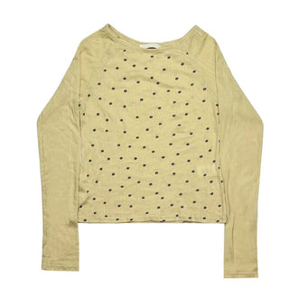 (3 colors) Polka Dot Raglan Sleeve T-Shirt
