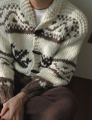 Toggle Nordic Heavy Cardigan (2 colors, M~L)