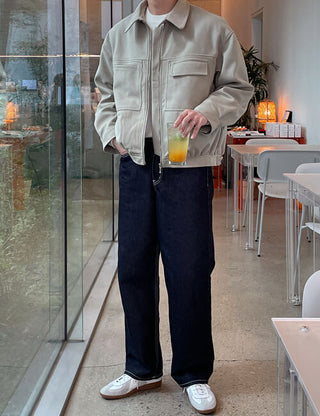 3D Pocket Wool Short Jacket (3 colors)