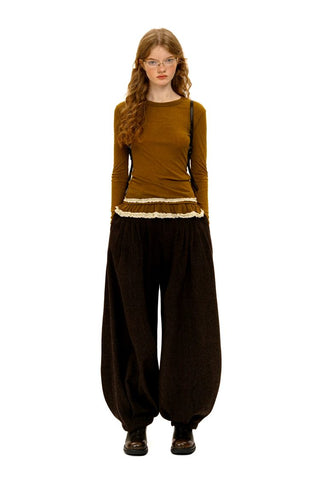 [Moromoro2] Wool Pleated Tapered Wide Pants