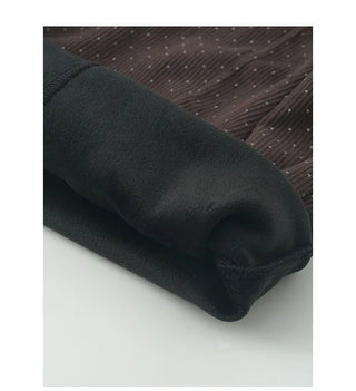 (2 colors) Brushed back polka dot wide pants
