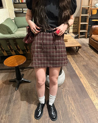 [1st Re-release] (ORIGINAL) Check A-line Mini Skirt