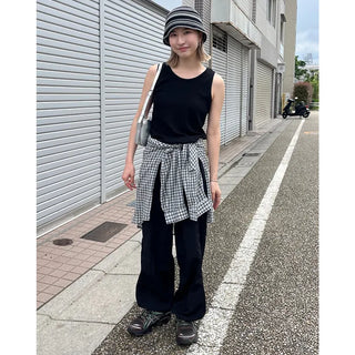 Unisex seersucker check shirt