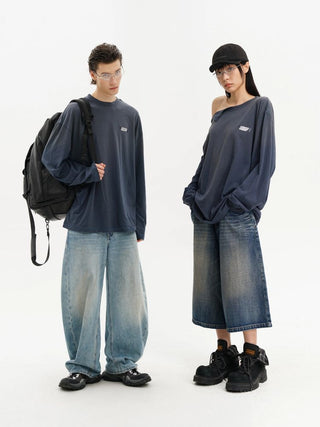 [MASONPRINCE] Double Layer Collar Long Sleeve Tee