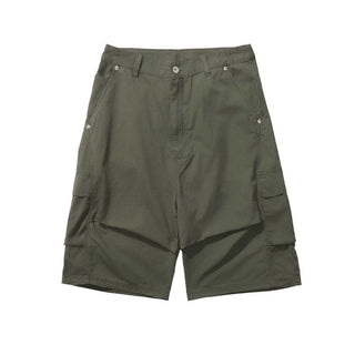 [Monterest] Washed Cotton Cropped Cargo Shorts