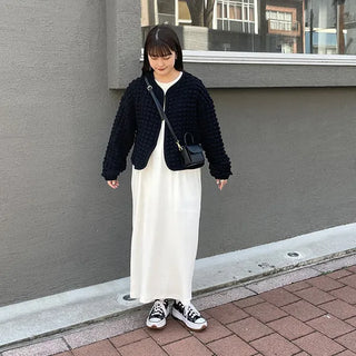 Simple ribbed long dress