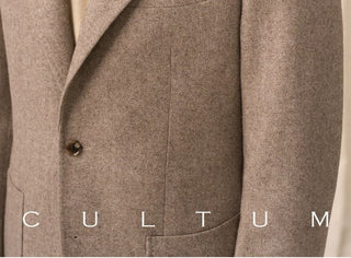 [CULTUM] Wool Blend Herringbone Tweed Suit
