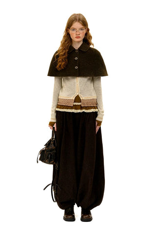 [Moromoro2] Wool Pleated Tapered Wide Pants