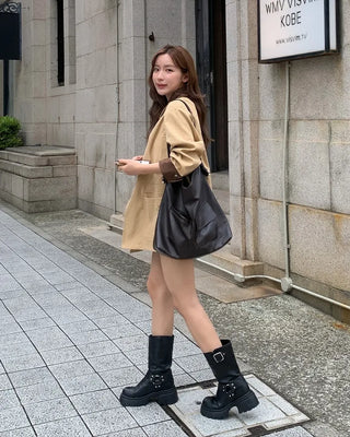 Two-tone cotton half jacket